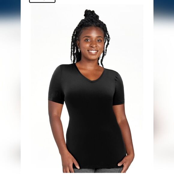 Athletic Works Women's Core Active Short Sleeve V-Neck T-Shirt Color Pink - Picture 6 of 7